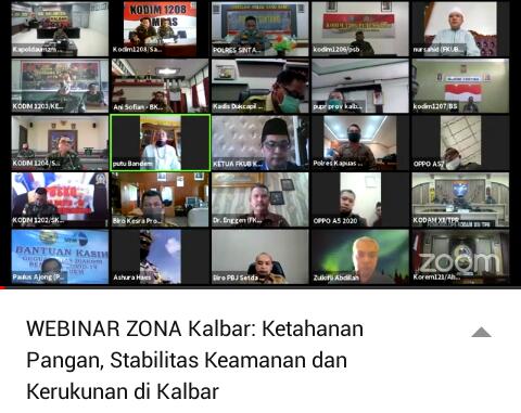 Webinar Kalbar, Menjaga Ketahanan Pangan, Stabilitas Keamanan dan Kerukunan di Kalbar