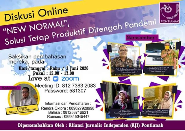 AJI Pontianak sukses gelar diskusi Online tentang New Normal