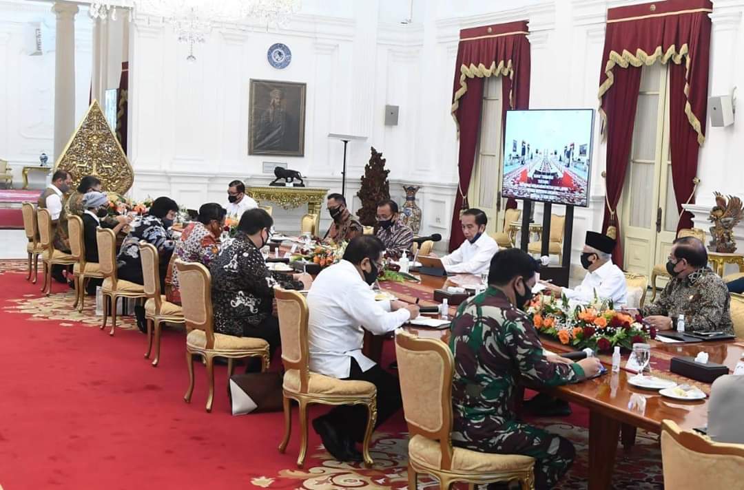 Pemerintah Republik Indonesia menggelar Rapat terbatas di Istana Merdeka, Selasa (23/6/20) siang.