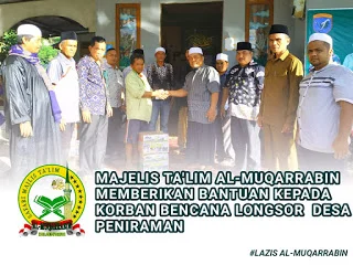 Majlis Ta'lim Al-Muqorrabin Berikan Bantuan ke Korban Longsor di Desa Peniraman