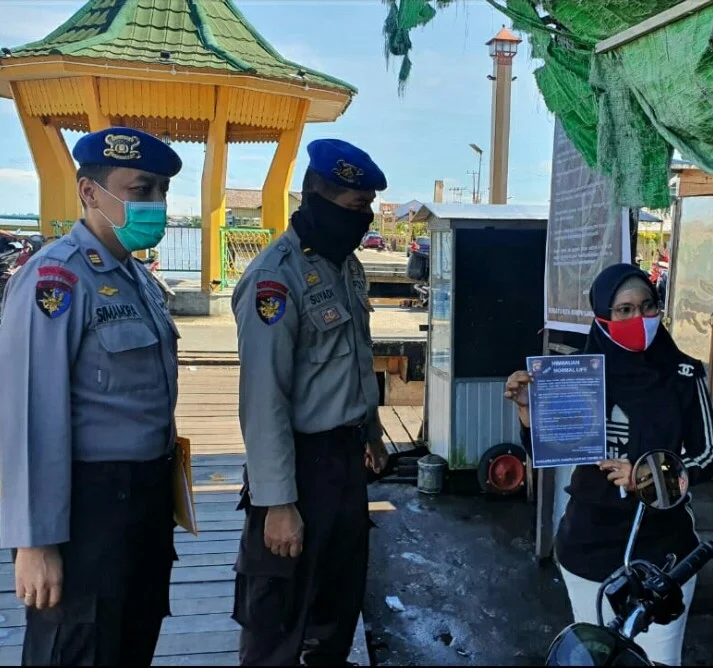 Dit Polairud Polda Kalbar Gelar Sosialisasi dan Himbau Masyarakat Pakai Masker/ISTI