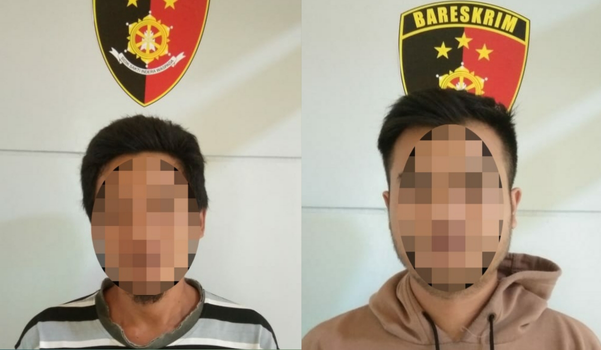 Warga Pontianak Timur berinisial W alias Y (22) dan AR alias Iyan (39) saat diamankan oleh Polisi,- FOTO/Humas Polsek