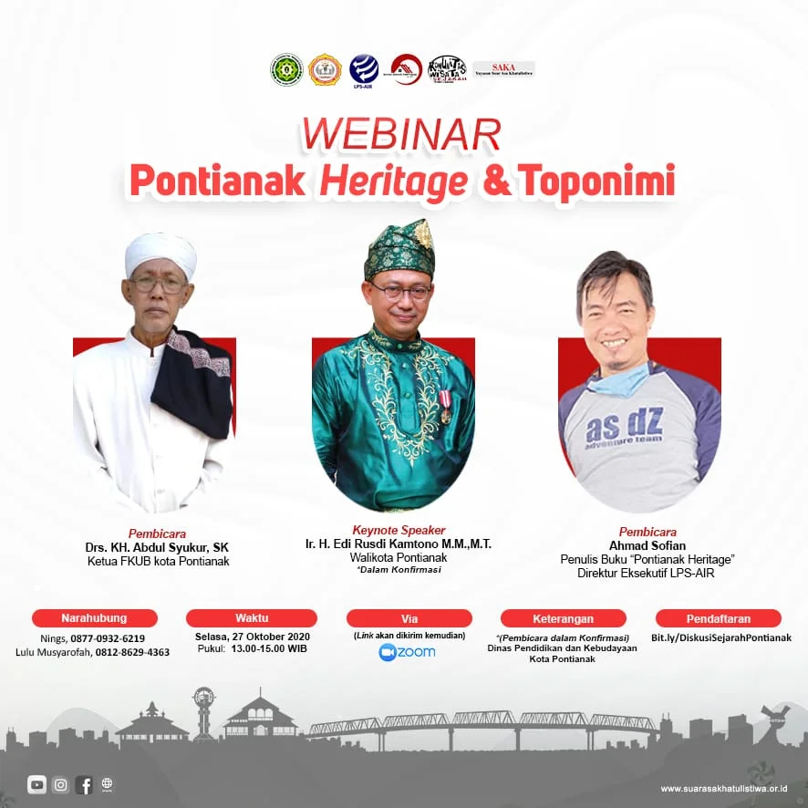 ISTIMEWA/ YAYASAN SAKA
Para peserta webinar “Pontianak Heritage dan Toponimi” diselenggarakan Yayasan Suar Asa Khatulistiwa, Kamis 27 Oktober 2020