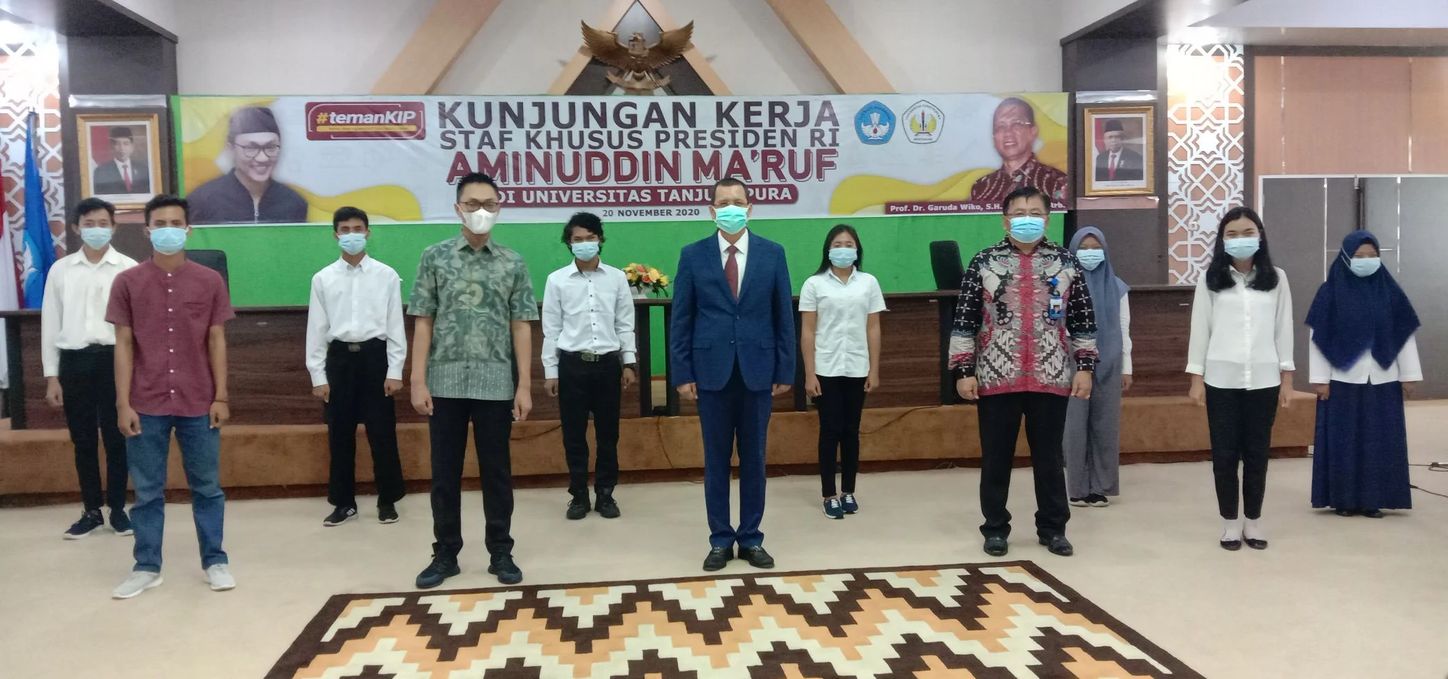 Staf Khusus Presiden RI, Aminuddin Ma'ruf mengunjungi Kampus Universitas Tanjungpura Kota Pontianak, Kalbar, Jumat 20 November 2020