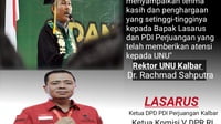 Rektor UNU Kalbar: Saya Sampaikan Terima Kasih kepada Bapak Lasarus