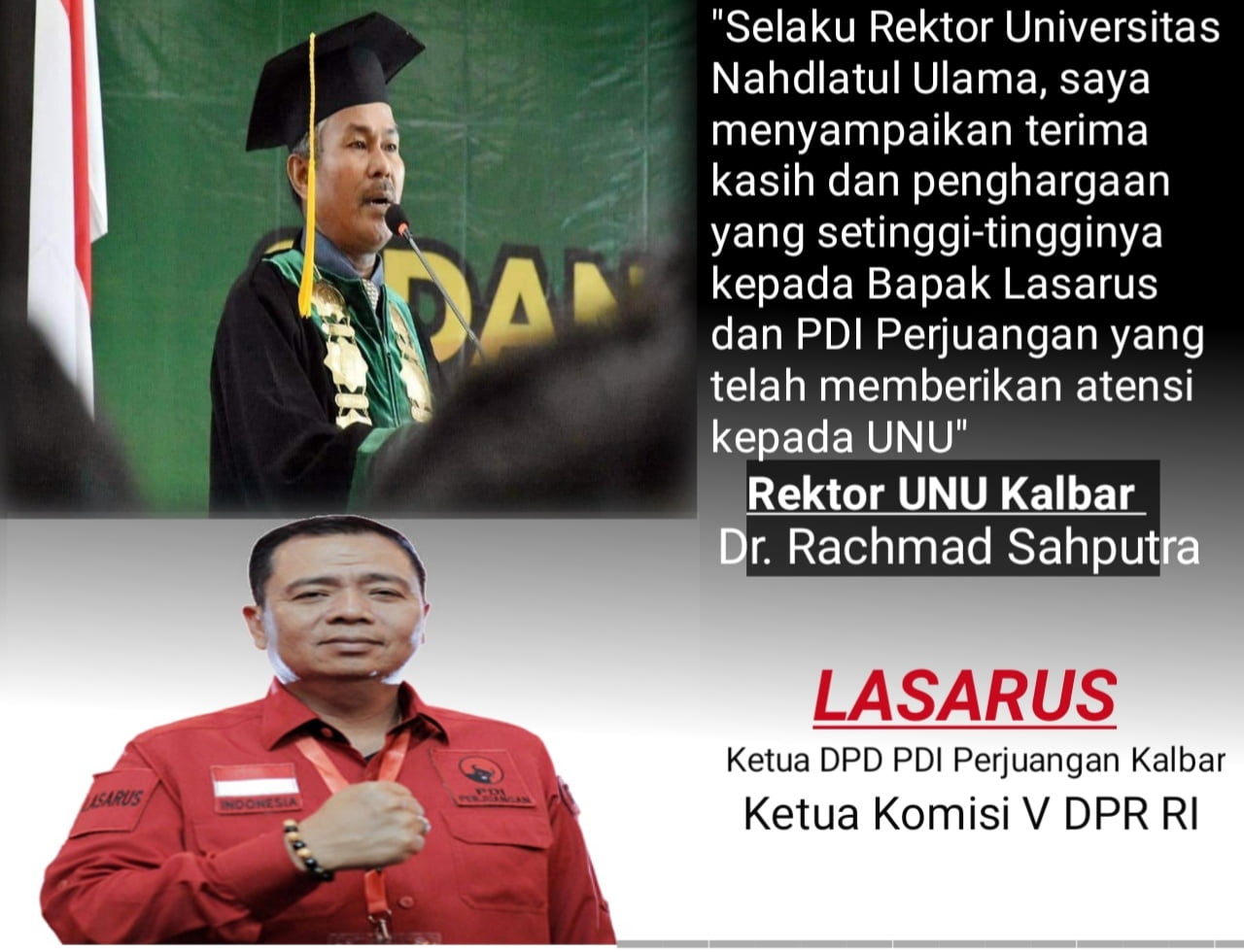 Ilustrasi Rektor UNU Kalbar dan Lasarus/istimewa