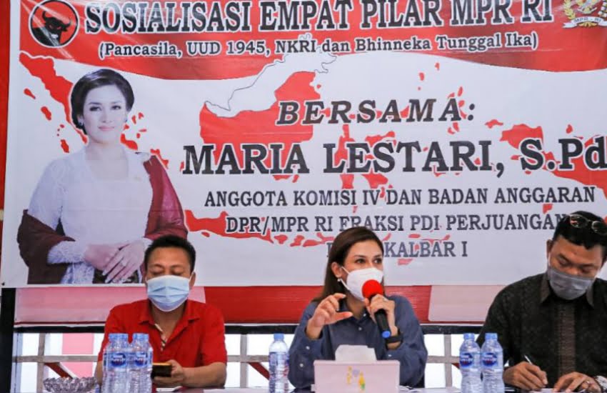 Maria Lestari Sosialisasikan Empat Pilar ke DPC PDI Perjuangan Kabupaten Landak