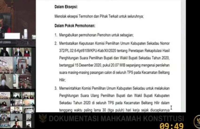 Hakim MK Bacakan 7 Putusan Hasil Sengketa Pilkada Sekadau, Berikut Hasilnya