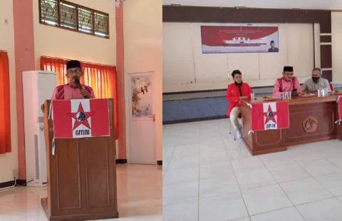 Mewakili Pemerintah Kota Pontianak, Hasyim Hadrawi menghadiri Rapat Dewan Pimpinan Cabang (DPC) Gerakan Mahasiswa Nasional Indonesia (Pontianak) di Aula Fakultas Hukum Universitas Tanjung Pura Pontianak, Sabtu 22 Mei 2021.