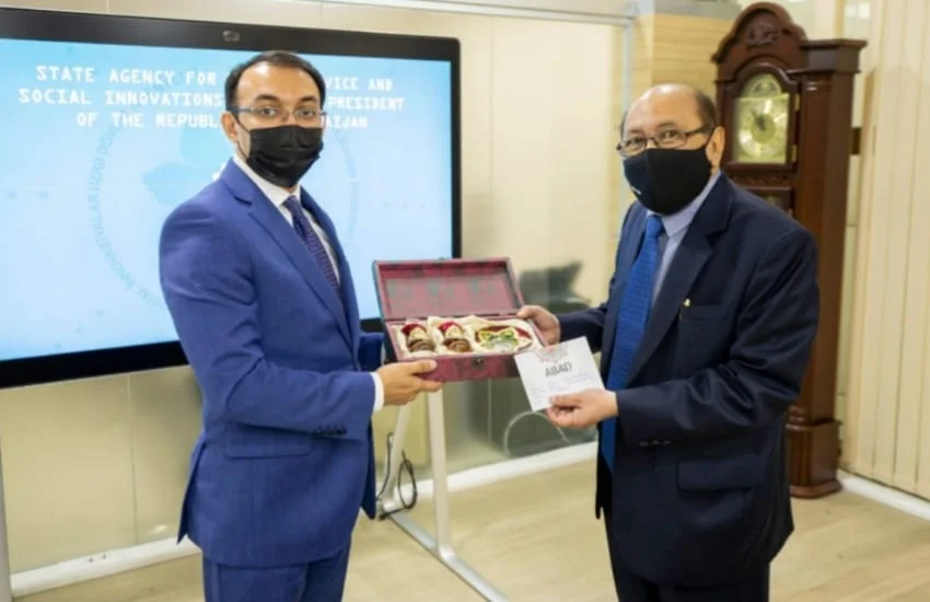 Duta Besar RI, Hildi Hamid melakukan pertemuan dengan Kepala State Agency for Public and Social Innovation under the President of the Republic of Azerbaijan (Asan Xidmat), Ulvi Mehdiyev pada 27 April 2021.