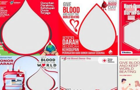 LINK DOWNLOAD TWIBBON Hari Donor Darah Sedunia 14 Juni, Twibbonnize World Blood Donor Day