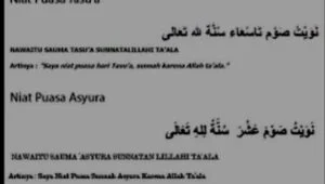 Teks Niat Puasa Tasua dan Puasa Sunnah Asyura Bentuk Gambar Lengkap Latin Arab dan Artinya, Muharram 1443 H 2021