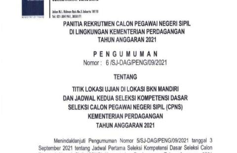 Jadwal SKD CPNS Tahap II dan Titik Lokasi Mandiri BKN 2021