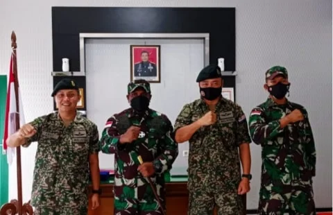 Tentara Diraja Malaysia berkunjung ke Kodim Putussibau