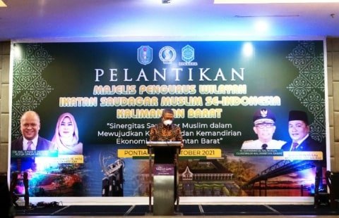 Gubernur, Sutarmidji saat memberikan sambutan di acara pelantikan ISMI Kalbar (Foto: Frokopim Kubu Raya)