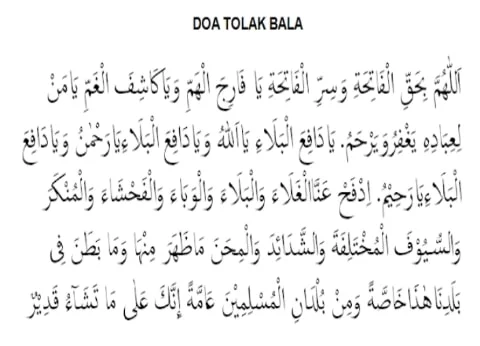 Lafal Doa Tolak Bala Bahasa Indonesia, Arab, artinya: Doa Terhindar dari Musibah