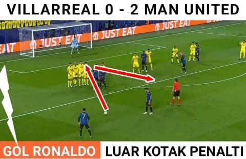 Highlights Villarreal Vs Manchester United, Gol Ronaldo dari luar kotak penalti.