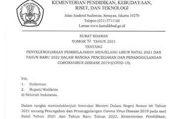 Jadwal Libur Sekolah Terbaru: Pembagian Rapor, Natal dan Tahun Baru (Kemendikbud Ristek)