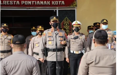 Polresta Pontianak Kota Gelar Upacara Korp Raport kenaikan Pangkat Polri