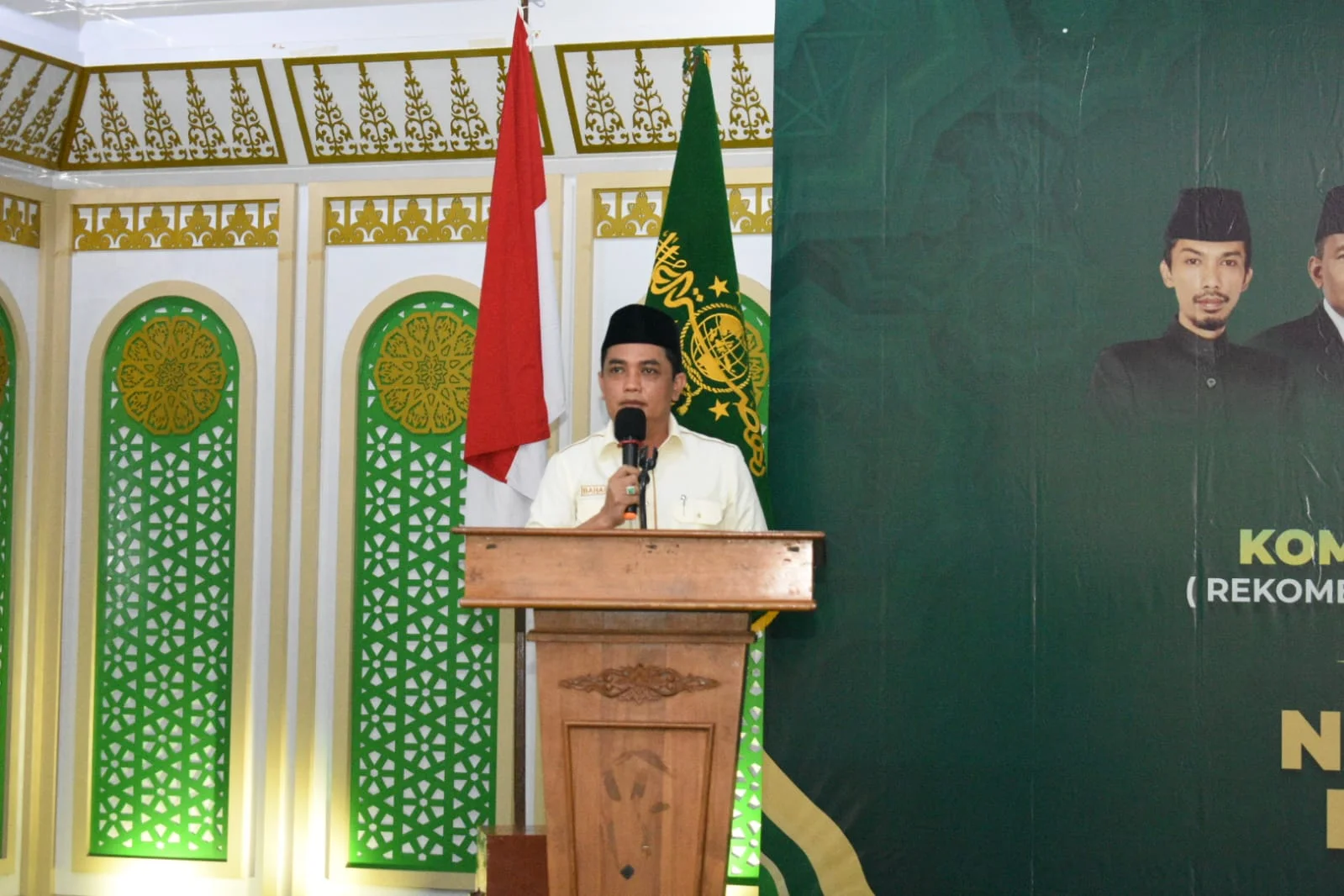 Wakil Wali Kota Pontianak Bahasan saat memberikan sambutan pada pembukaan Musker dan Raker I PCNU Kota Pontianak.