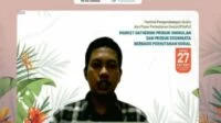 Perwakilan Yayasan Tim Layanan Kehutanan Masyarakat (TLKM), A. Kholid Muhammad dalam Festival Pengembangan Usaha dan Pasar Perhutanan Sosial (Festival PUsPA), Market Gathering Ekowisata berbasis Perhutanan yang digelar daring, Kamis (27/10/2022).