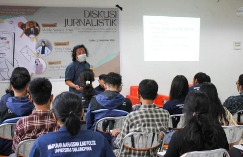 Infokom Himapol UNTAN Gelar Diskusi Jurnalistik Bersama AMSI Kalbar. FOTO/istimewa. 