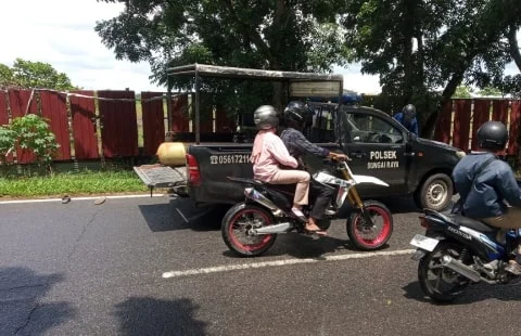 Tumpahan Solar Jadi Penyebab Pengendara Tertimpa Musibah di Kubu Raya. Foto/Istimewa. 