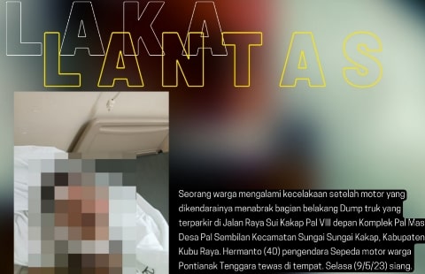 Pengendara Motor Tewas Kecelakaan di Jalan Pal VIII Sungai Kakap