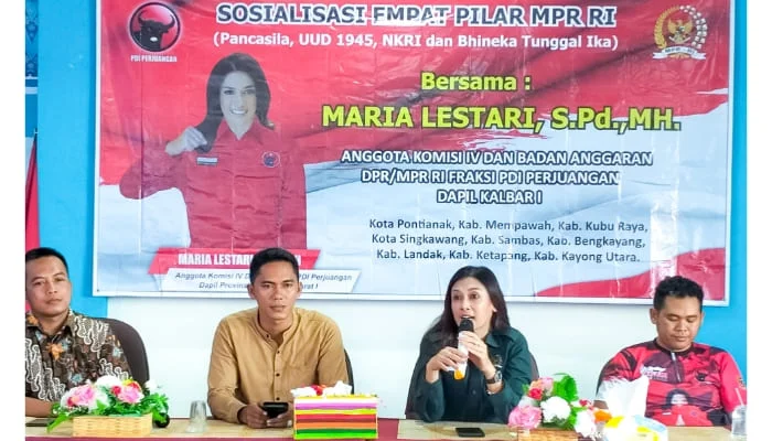 Sosialisasi Empat Pilar ke Petani Kubu Raya, Maria Lestari Ajak Membumikan Pancasila.