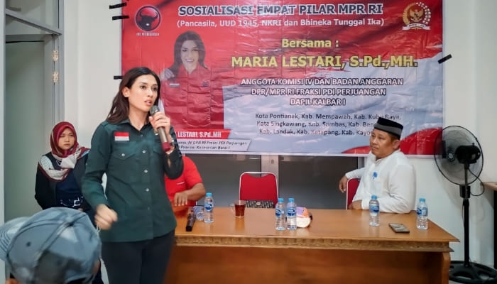 Sosialisasi 4 Pilar MP4 RI, Maria Lestari Ingatkan Gotong Royong ke Petani Desa Limbung