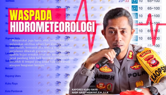 Kapolres Kubu Raya Ajak Masyarakat Kubu Raya Waspada Bencana Hidrometeorologi