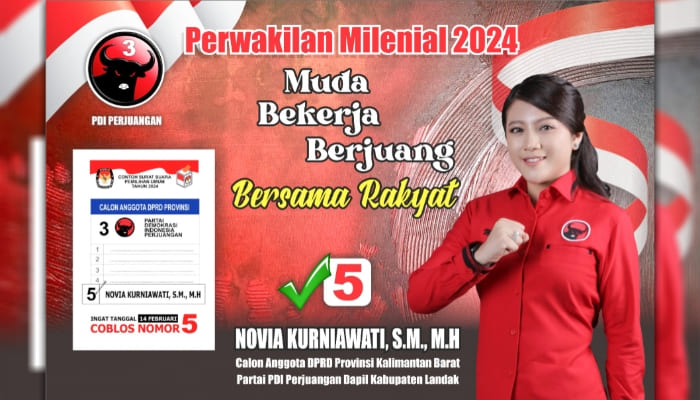 Mengenal Novia Kurniawati Bacaleg Milenial DPRD Kalbar Dapil Landak Partai PDIP