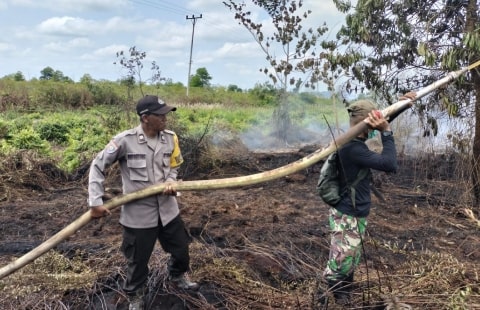 Polisi Lakukan Terus Lakukan Antisipasi Perluasan Lahan Karhutla di Desa Mekar Sari