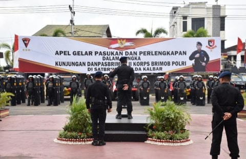 Kunjungan Danpasbrimob II Korps Brimob Polri Untuk Pengecekan Kesiapan Satbrimob Polda Kalbar