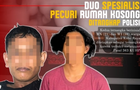 Dua Pelaku Pencurian Rumah Kosong di Kubu Raya Ditangkap Polisi