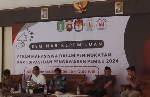 BEM Fakultas Hukum Untan Gelar Seminar Peran Mahasiswa Dalam Peningkatan Partisipasi dan Pengawasan Pemilu 2024