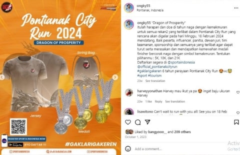 Semarak Pontianak City Run 2024 di Alun-Alun Kapuas di Gelar Mulai Jumat Sore