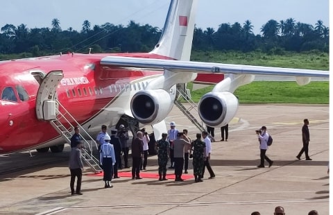 249 Personil Polres Kubu Raya Amankan Jalur Kedatangan dan Kepulangan Presiden RI. Foto/Istimewa. 