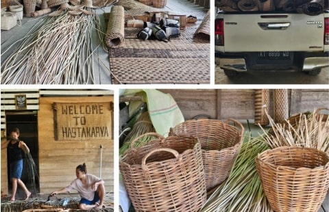 Intip Produksi Kerajinan Berbahan Rotan di Koperasi Bung Topui Jagoi Babang. Foto/Istimewa. 