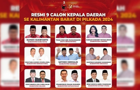 Inilah Daftar 9 Pasangan Calon Kepala Daerah di Kalbar Yang Diusung PDI Perjuangan