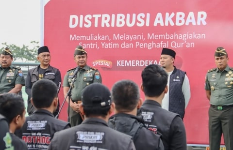 Pangdam XII/Tpr Lepas Distribusi Akbar Bantuan Beras Untuk Pondok Pesantren dan Anak Yatim. Foto/Istimewa. 