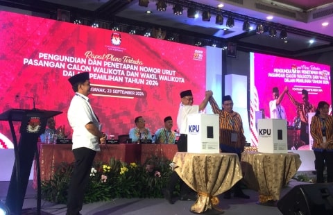 KPU Tetapkan Nomor Urut Pasangan Calon Walikota dan Wakil Walikota Pontianak di Pilkada Tahun 2024