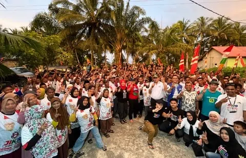 Relawan se-Kecamatan Teluk Pakedai Siap Menangkan Jiwo-Sukir di Pilkada Kubu Raya. Foto/Istimewa. 