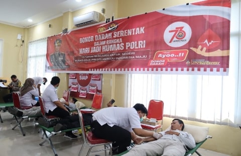 HUT Humas Polri ke-73, Polres Kubu Raya Gelar Donor Darah