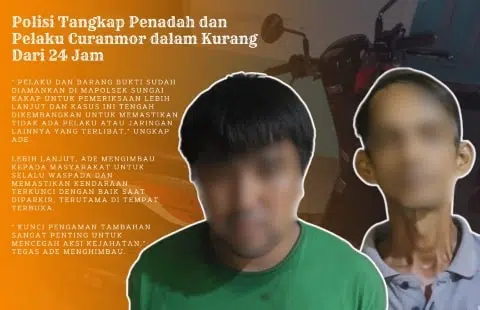 Polisi Tangkap Penadah dan Pelaku Curanmor dalam Kurang Dari 24 Jam