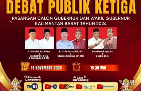 Debat Ketiga Pilgub Kalbar 2024: Kebijakan Politik, HAM, dan Tata Kelola Pemerintahan