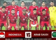 LINK LIVE STREAMING Indonesia vs Arab Saudi Malam Ini, Nonton Gratis Kick-Off 19:00 WIB