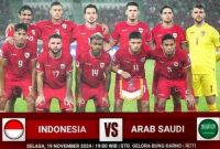 LINK LIVE STREAMING Indonesia vs Arab Saudi Malam Ini, Nonton Gratis Kick-Off 19:00 WIB. Foto/Istimewa. 