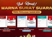 Warna Surat Suara Gubernur, Bupati, dan Wali Kota di Pilkada Serentak 2024