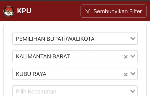 Lihat Perolehan Suara di Hitung Cepat Pemilihan Bupati dan Wabup Kubu Raya 2024